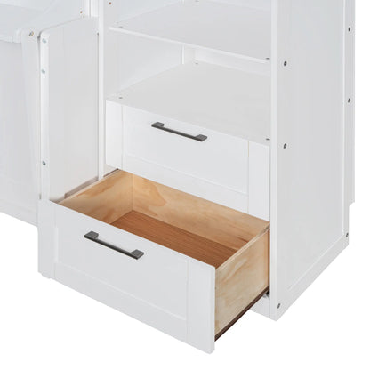 Murphy Bed with Closet, Drawers, Shelves, 114" L x 17" W x 87" H, White Bed Frames at Gallery Canada