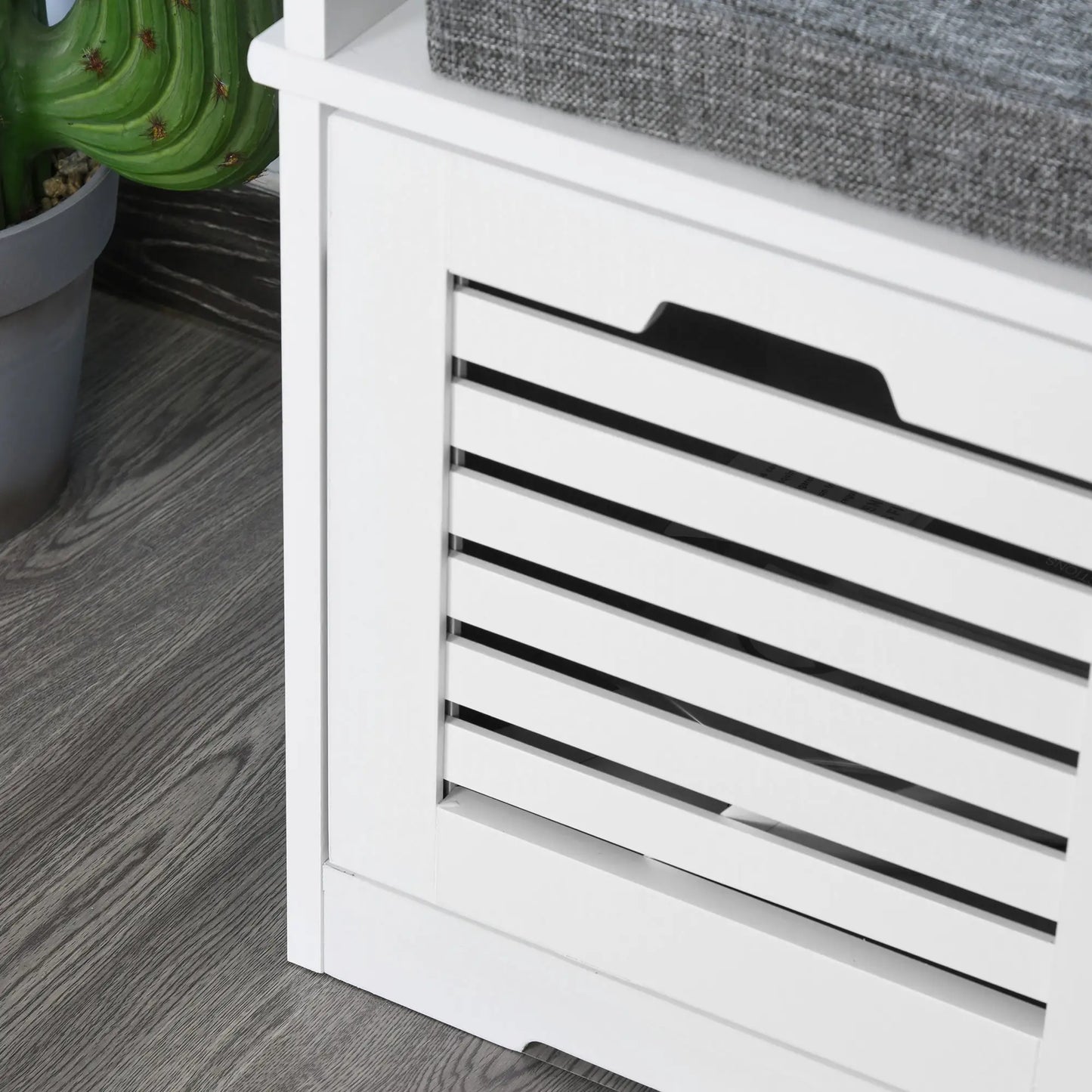 Upholstered Shoe Cabinet Bench, 3 Drawer Storage, White Shoe Storage Cabinets & Racks at Gallery Canada