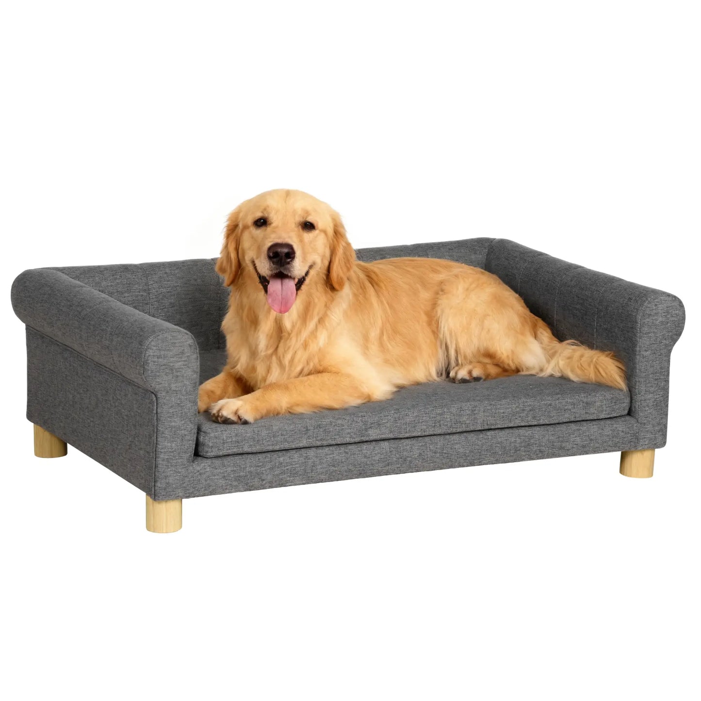 Modern Pet Sofa, Medium Large Dog Bed, Removable Cushion, Dark Grey Dog Sofas Dark Grey at Gallery Canada