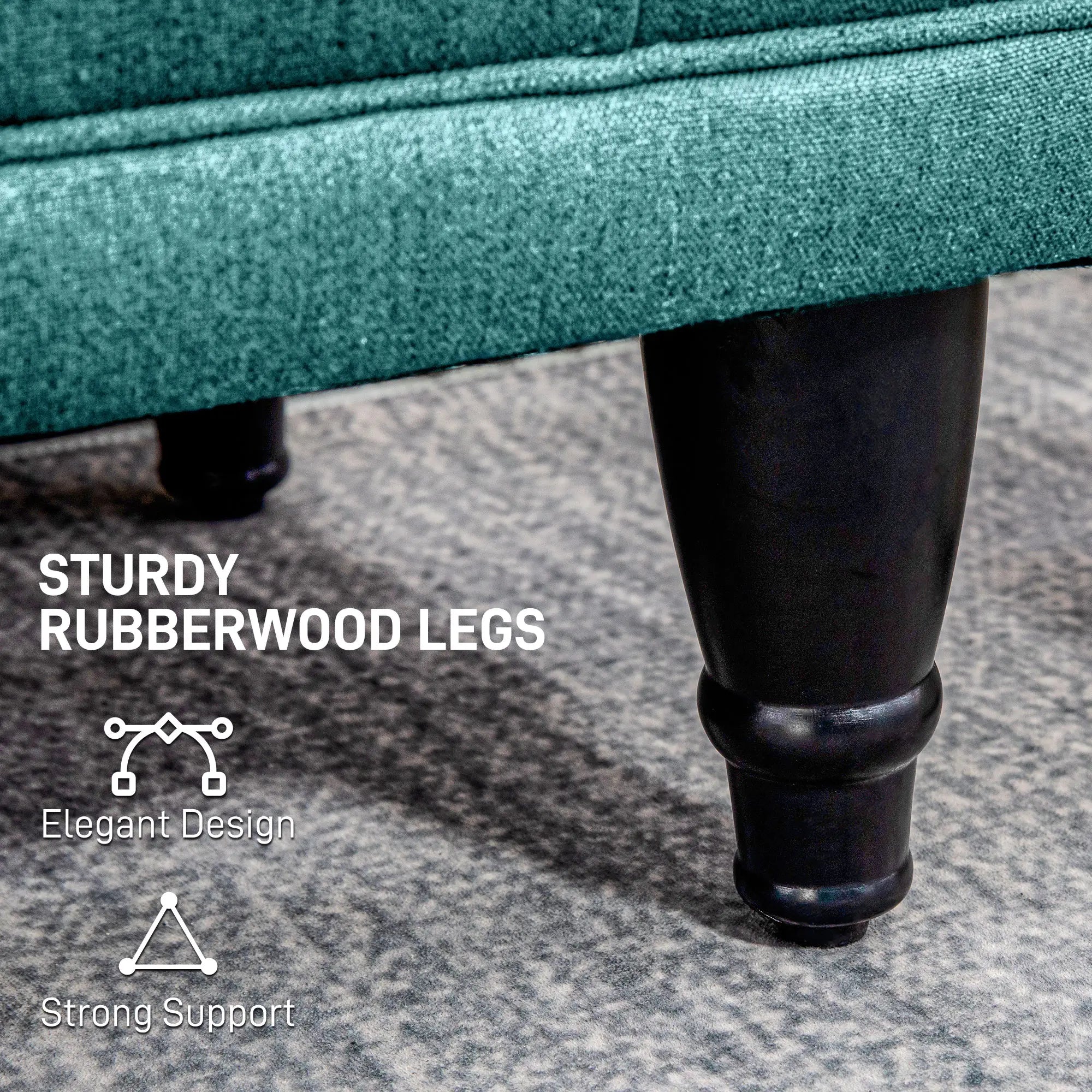 Linen Storage Ottoman, Button Tufted Bench for Bedroom, Green Storage Ottomans & Benches at Gallery Canada