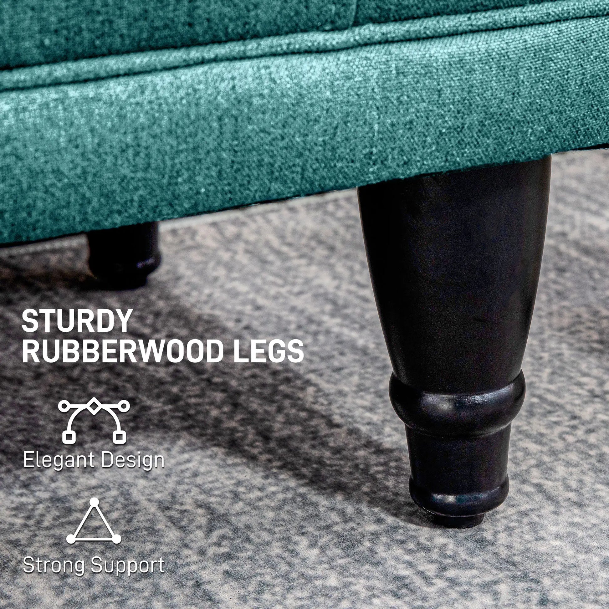 Linen Storage Ottoman, Button Tufted Bench for Bedroom, Green Storage Ottomans & Benches at Gallery Canada