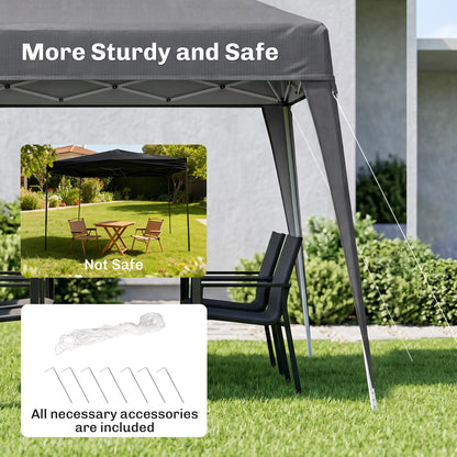 8' x 8' Pop Up Canopy, Outdoor Folding Tent, Portable with Bag, Grey Pop Up Canopies at Gallery Canada