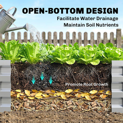 4' x 4' x 1' Galvanized Steel Raised Garden Bed, Vegetables, Flowers, Herbs, Silver Raised Garden Beds at Gallery Canada
