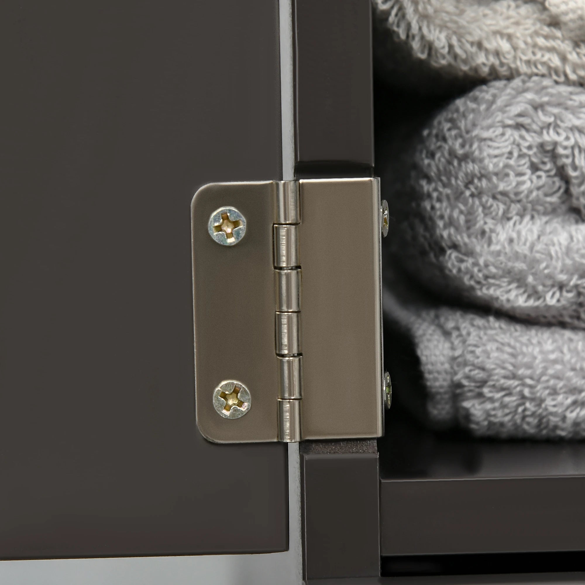 Tall Narrow Bathroom Storage Cabinet with Drawers, Open Shelves, Brown Bathroom Cabinets at Gallery Canada