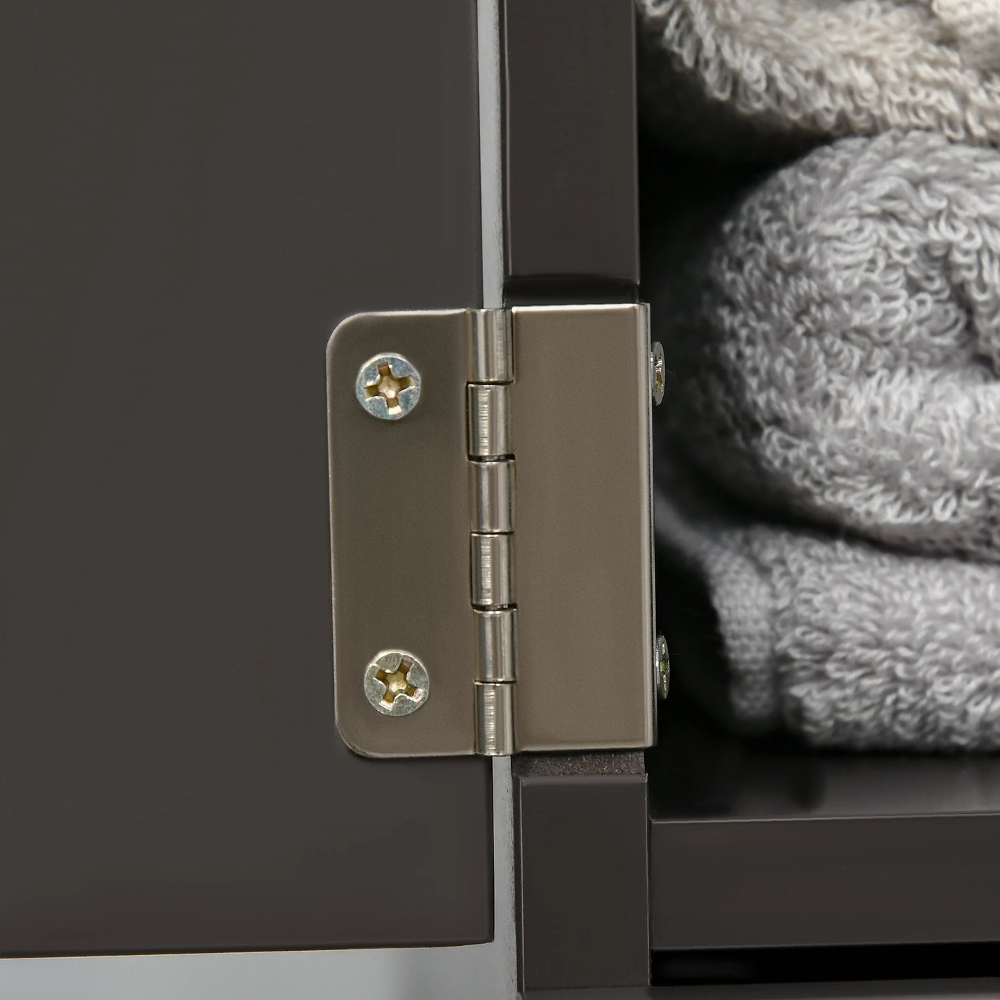 Tall Narrow Bathroom Storage Cabinet with Drawers, Open Shelves, Brown Bathroom Cabinets at Gallery Canada