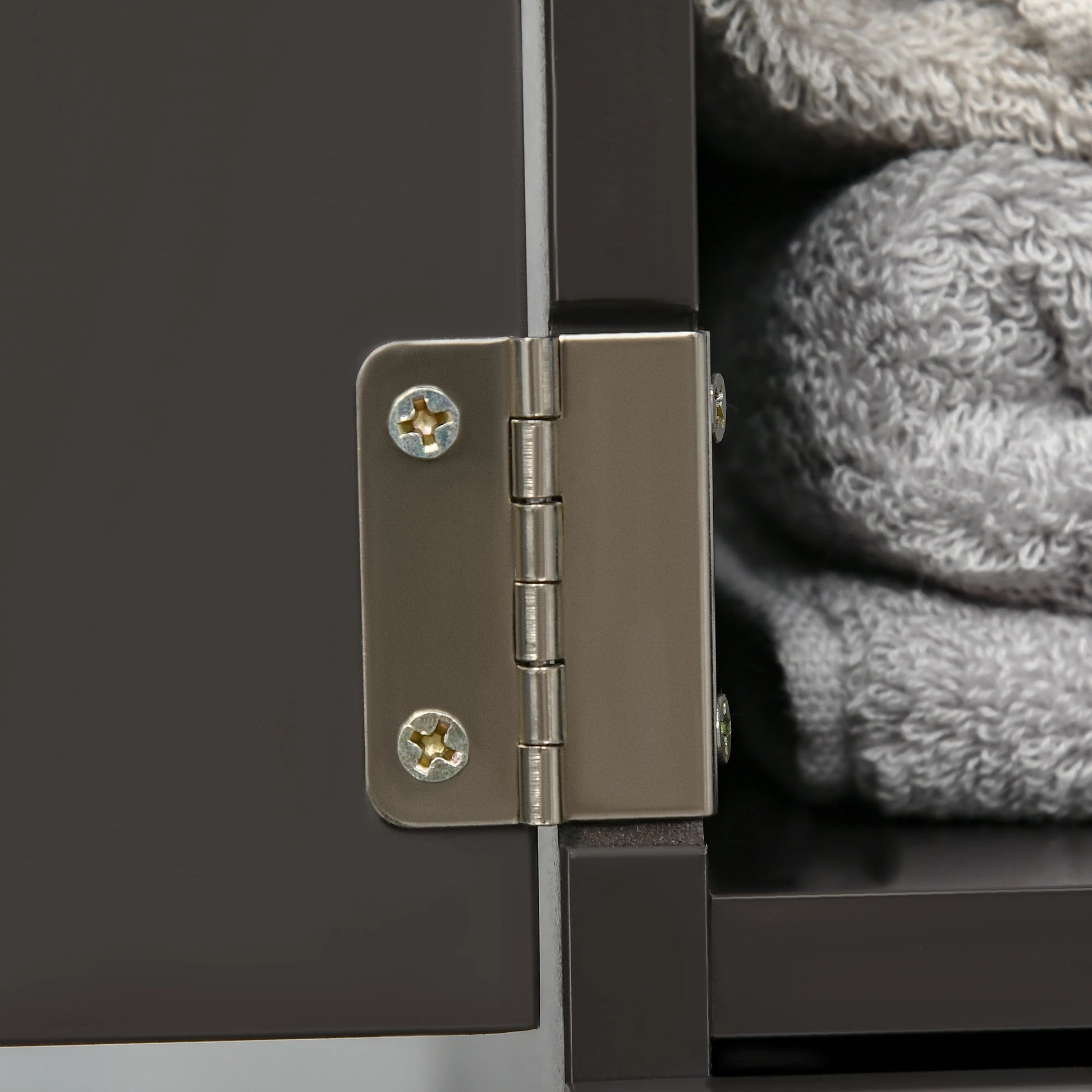 Tall Narrow Bathroom Storage Cabinet with Drawers, Open Shelves, Brown Bathroom Cabinets at Gallery Canada