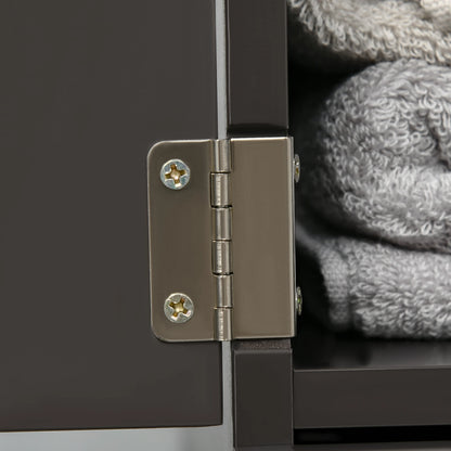 Tall Narrow Bathroom Storage Cabinet with Drawers, Open Shelves, Brown Bathroom Cabinets at Gallery Canada