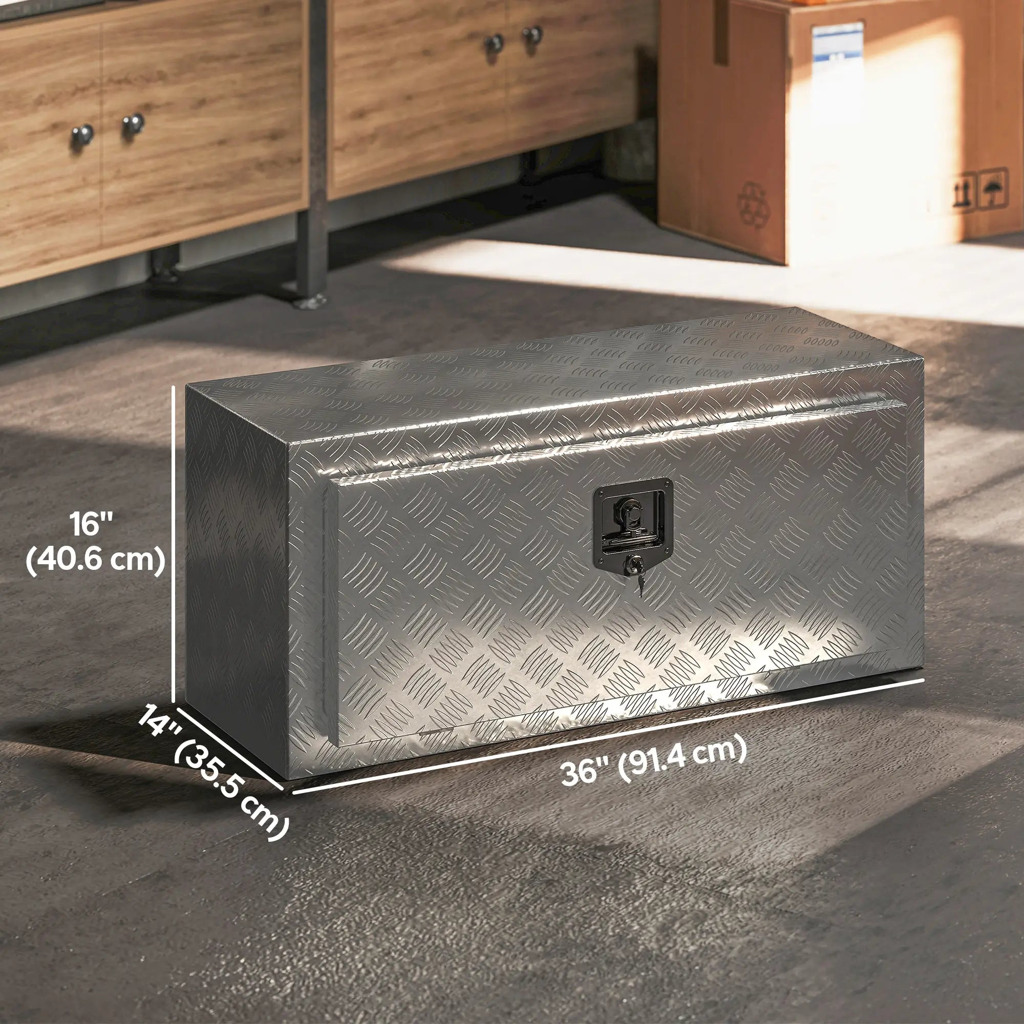 Heavy Duty Aluminum Tool Box, 36 Inch, Waterproof Storage Chest Tool Organizers at Gallery Canada