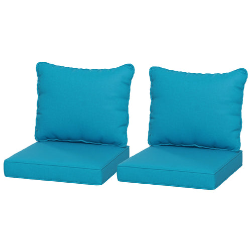 4-Piece Seat Cushion Pillows, Patio Chair Cushions Set, Turquoise