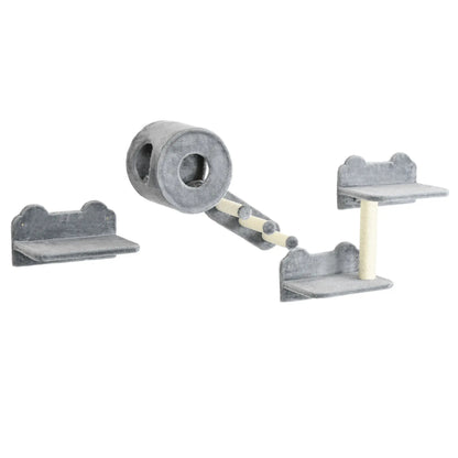 4 Pcs 9.3" H Cat Wall Shelves, Pet Climbing Shelf Set, Grey Cat Climbing Wall at Gallery Canada