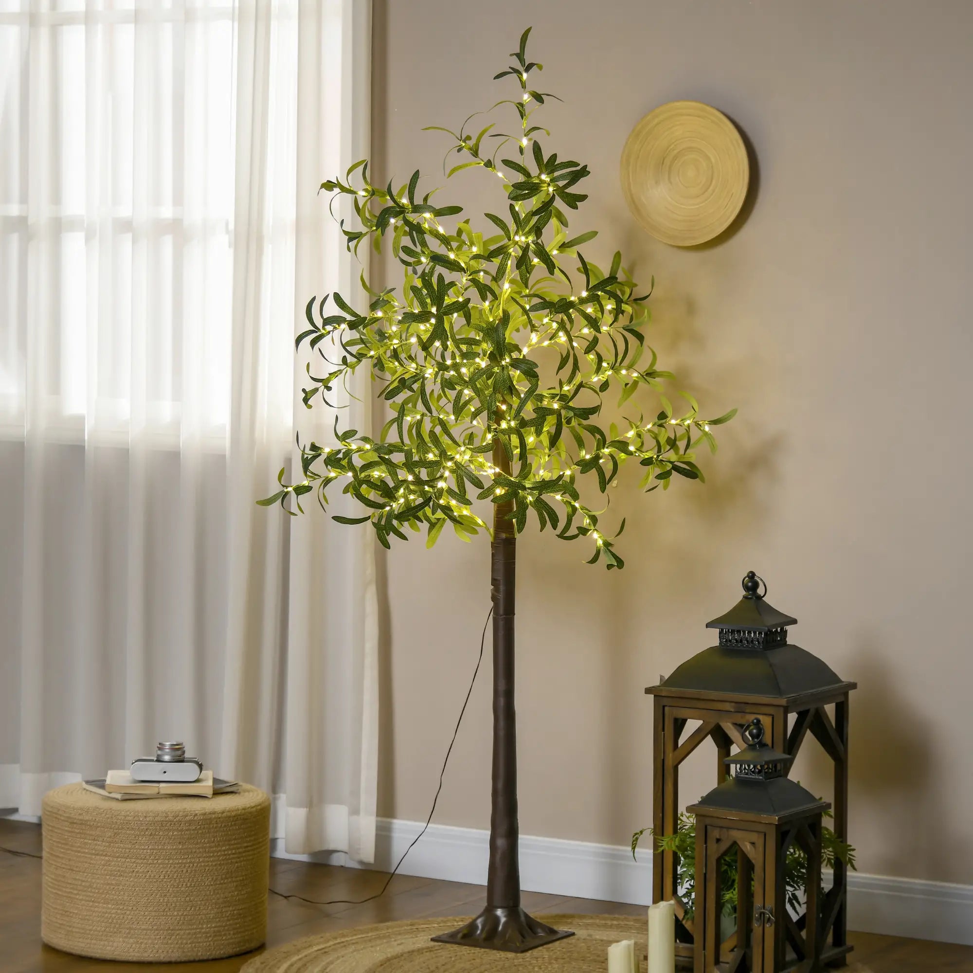 6ft LED Olive Tree, 300 Warm White Lights, Indoor, Green Artificial Tree Light at Gallery Canada