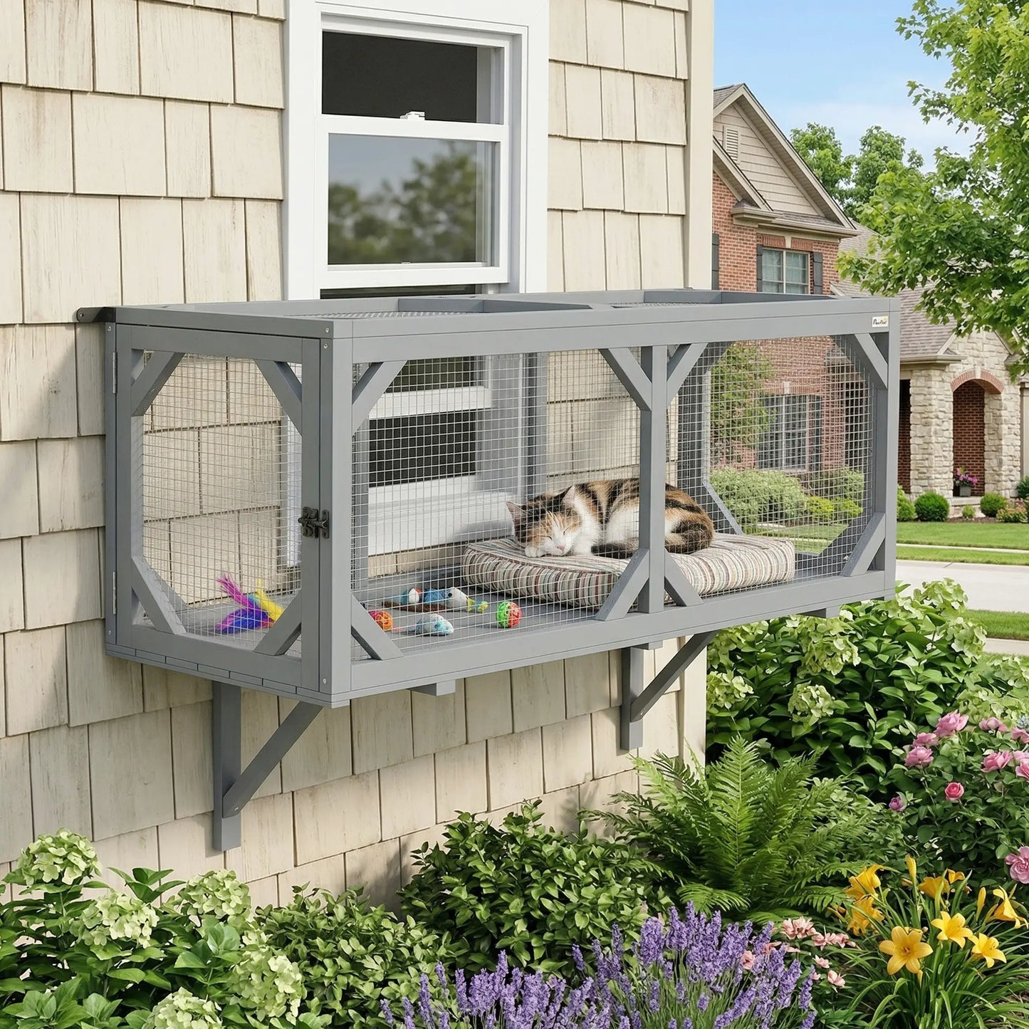 Wooden Cat Tunnel, Outdoor Cat Enclosure, 2 Doors, Extendable Design Outdoor Cat Enclosures at Gallery Canada