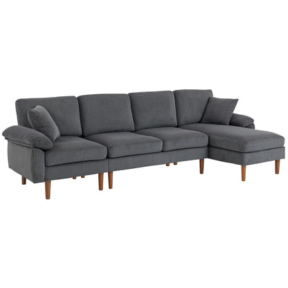 L-Shape Sofa, Modern Sectional Couch with Chaise, Dark Grey 3-Seater Sofas at Gallery Canada