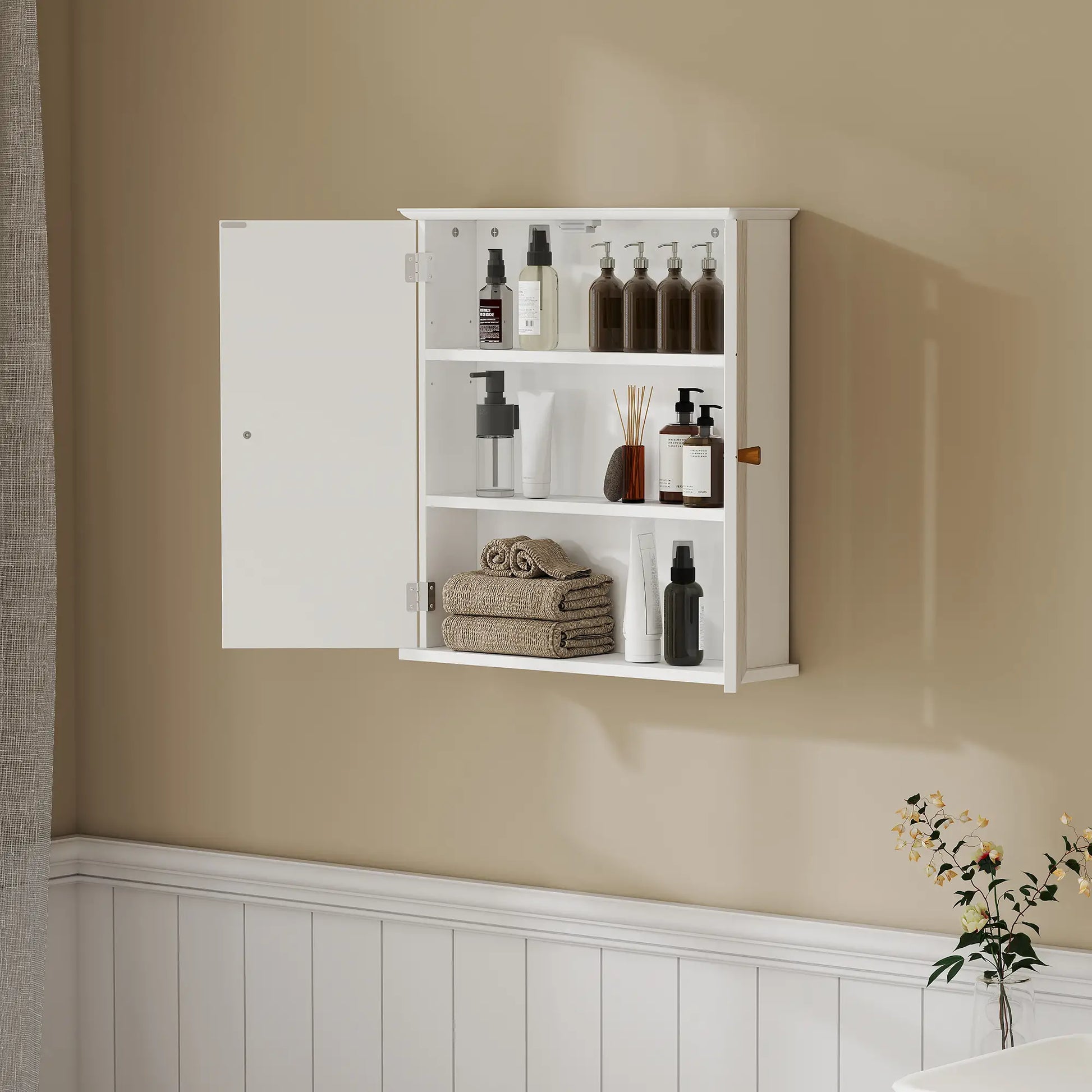Bathroom Wall Cabinet, Medicine Storage, 2 Doors, Adjustable Shelf, White Bathroom Cabinets at Gallery Canada
