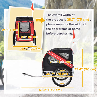 Foldable Dog Bike Trailer, Pet Cargo Carrier, Red/Black Dog Bike Trailers & Strollers at Gallery Canada