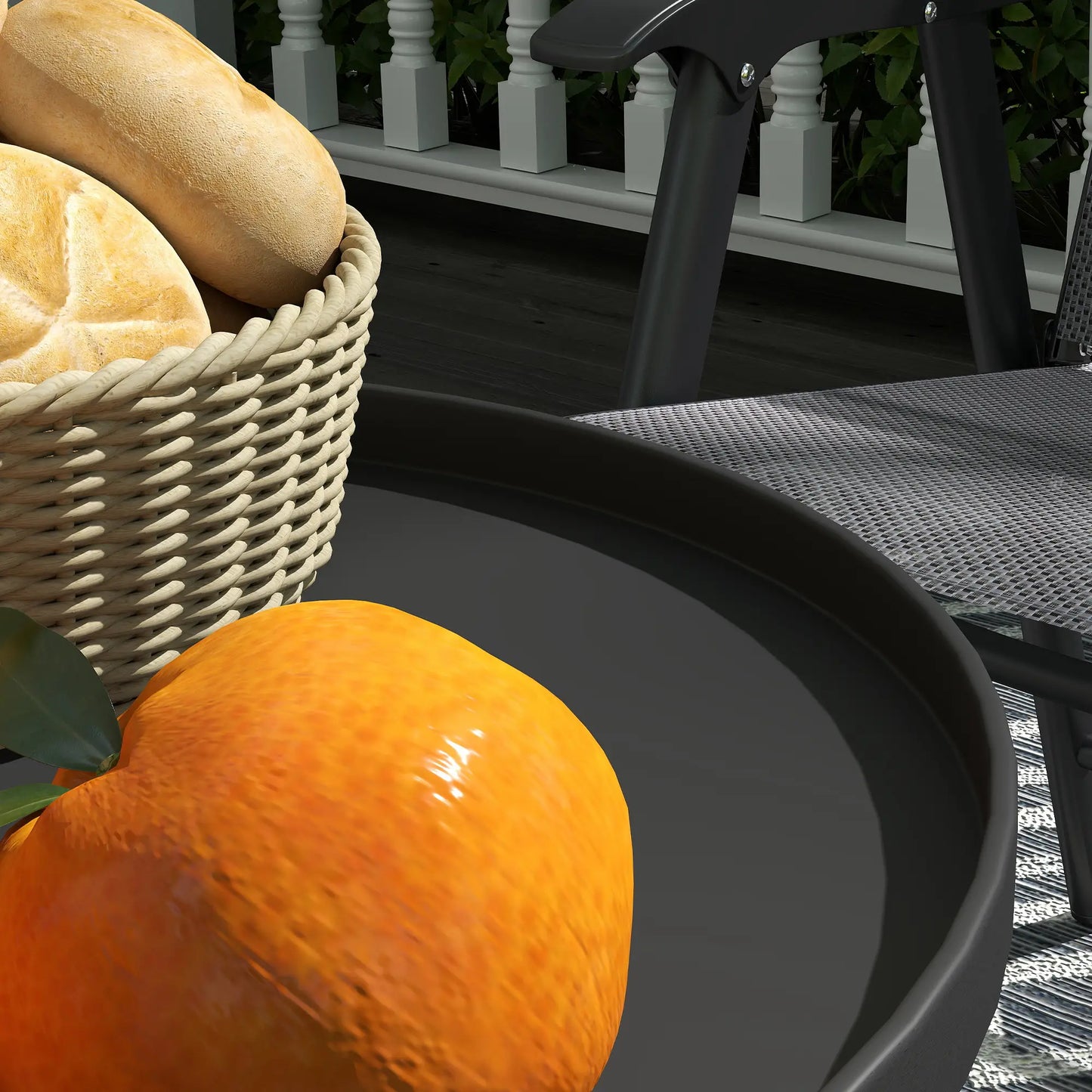 Round Garden Table, 2-Tier Small Side Table, Metal Patio Table, Black Patio Side Tables at Gallery Canada