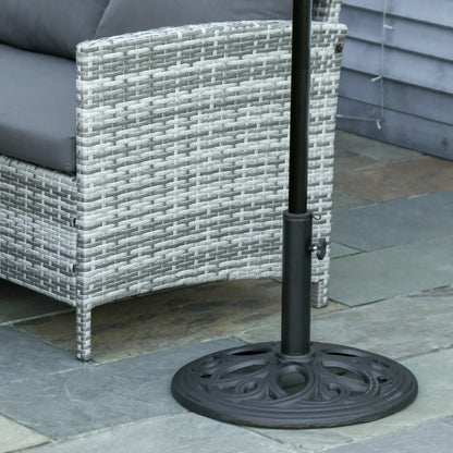 Round Cast Iron Umbrella Base Stand, Outdoor Patio Garden, Fits 1.5" Pole, Black Umbrella Bases at Gallery Canada