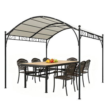 10' x 10' Outdoor Pergola, Galvanized Steel Frame, UV30+ Canopy, Cream White