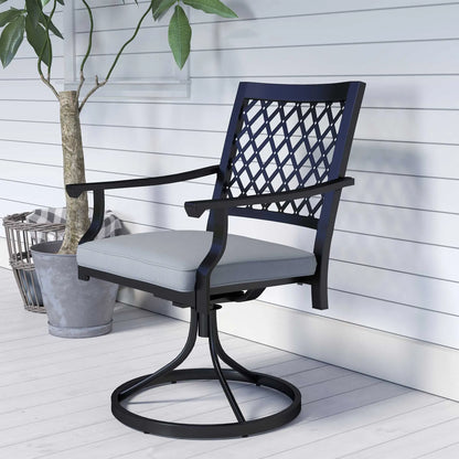 Metal Swivel Rocker Chairs Set of 2, with Cushion, Armrests, for Patio, Garden Bistro Sets at Gallery Canada