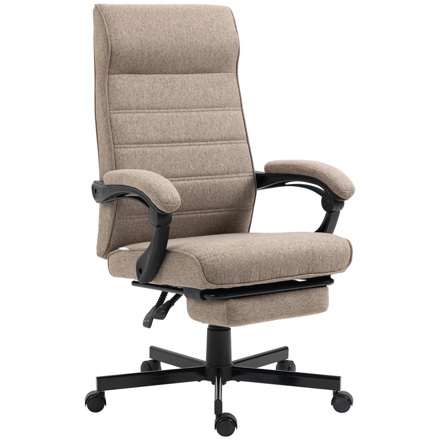 High Back Office Chair, Swivel Recliner, Adjustable Height, Footrest, Padded Armrest, Brown Task Chairs Brown at Gallery Canada