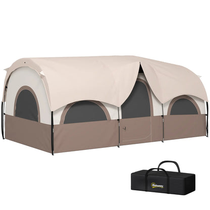 4-6 Person Camping Tent, 3 Room, 3000mm Waterproof, UPF30+, Khaki Camping Tents at Gallery Canada