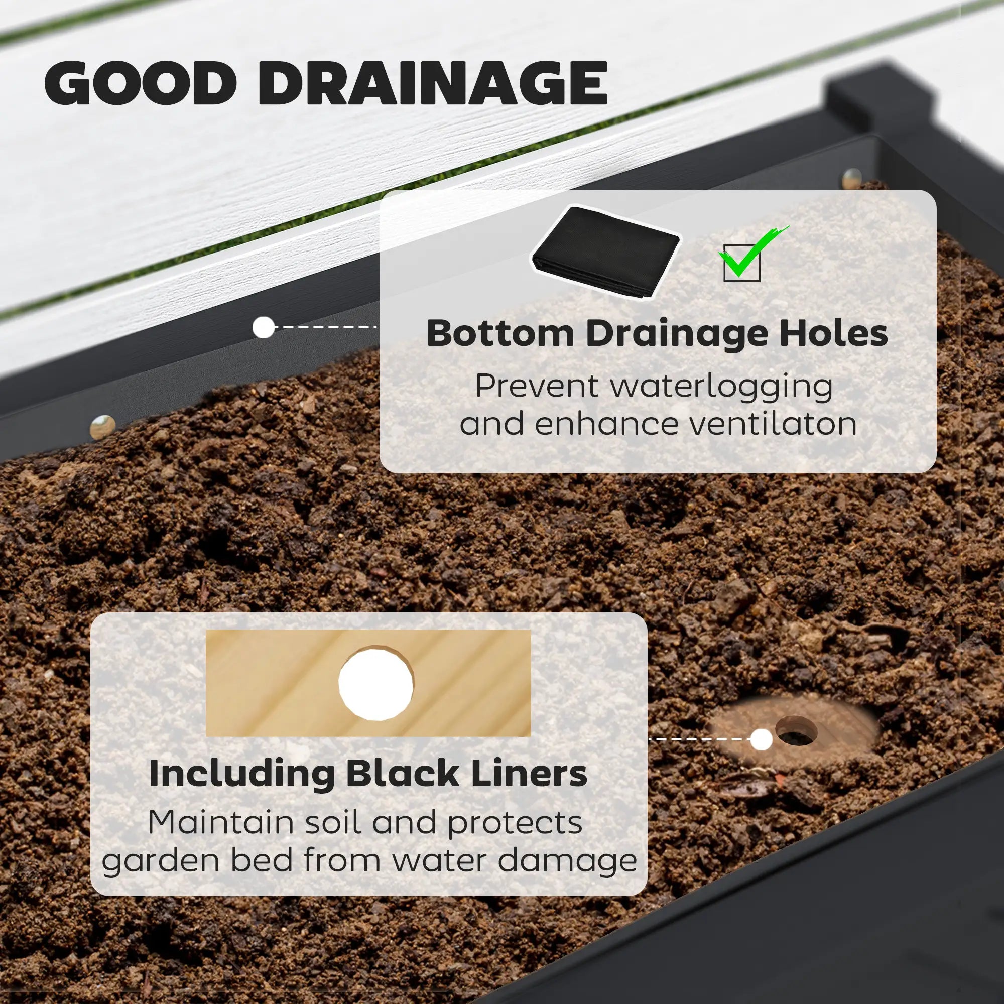 Wooden Raised Garden Bed, Elevated Planter Box, 34