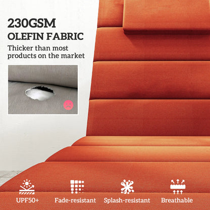 2PCs Patio Chaise Lounge Cushions, Foldable, UPF50+ 230gsm Olefin, 80" x 26", Wine Red Patio Chair Cushions at Gallery Canada