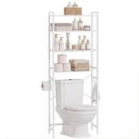 3-Tier Over-the-Toilet Storage Shelf, Adjustable Shelves, White