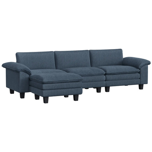 Sectional Sofa, L Shaped Couch, Deep Seat, Blue L Shaped Couchs Blue at Gallery Canada