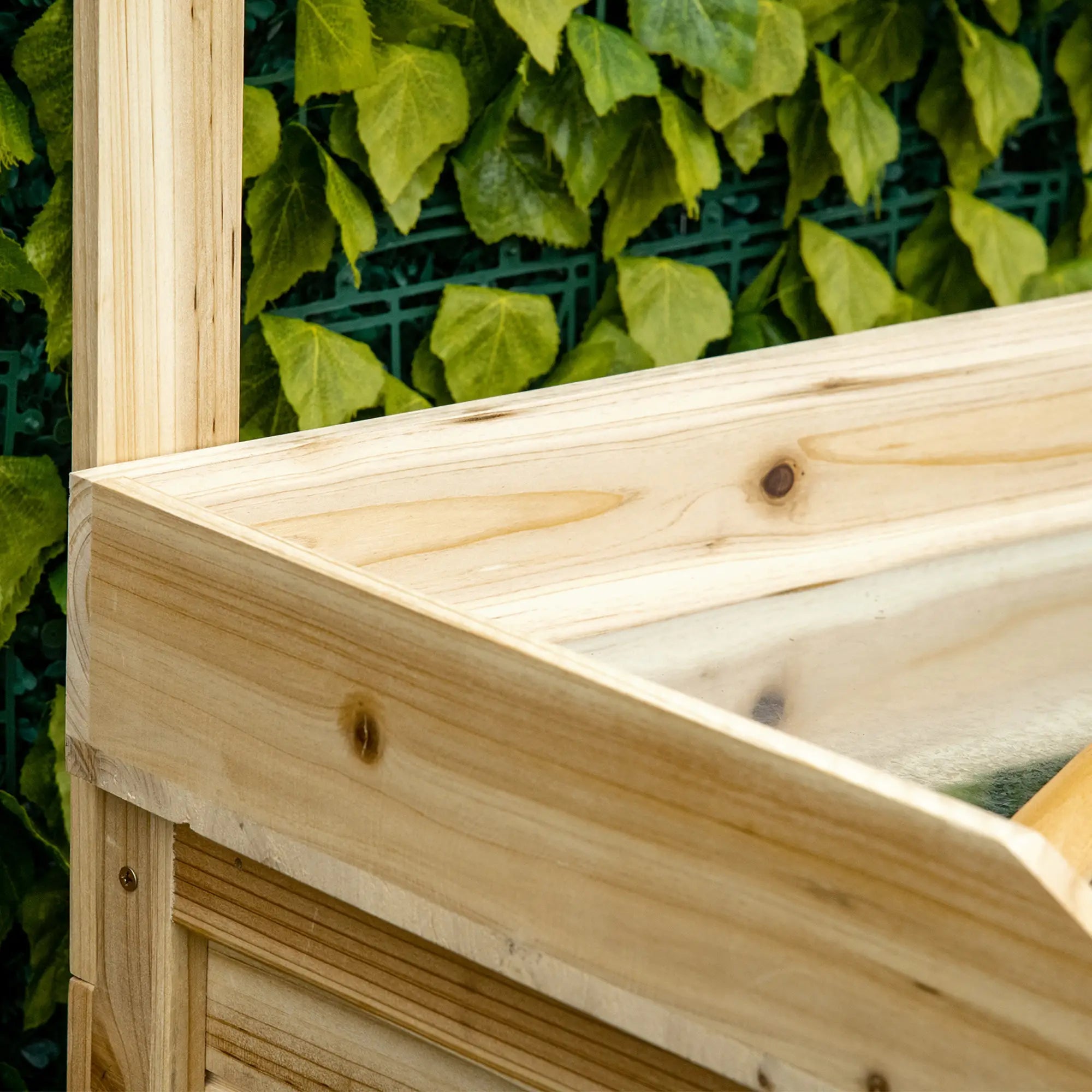 Potting Bench Table, Wooden Garden Workstation with Storage Shelves and Hooks Potting Benches & Tables at Gallery Canada
