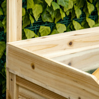 Potting Bench Table, Wooden Garden Workstation with Storage Shelves and Hooks Potting Benches & Tables at Gallery Canada