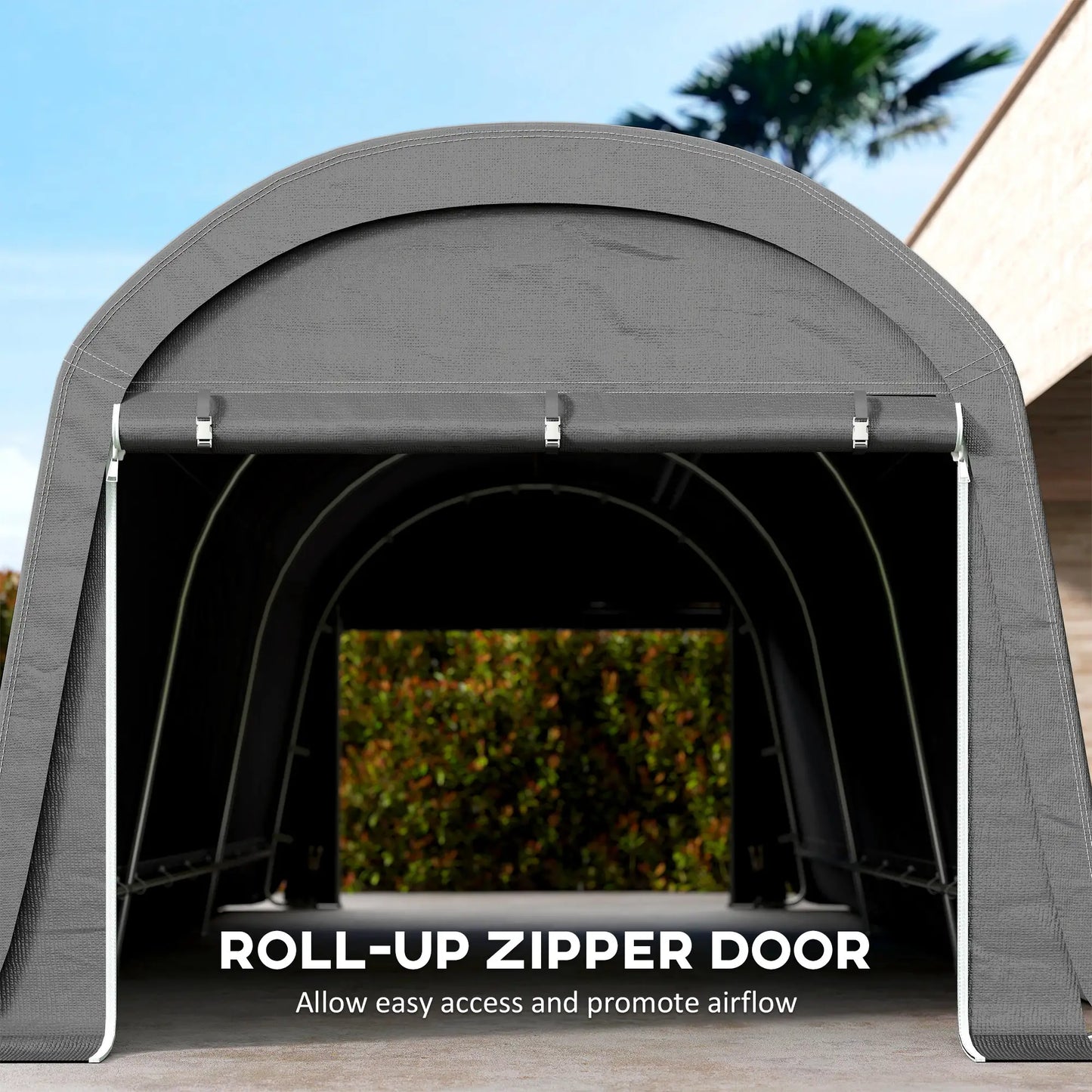 10' x 20' Portable Shed, Motorcycle Bike Tent, Dark Grey Car Shelters at Gallery Canada