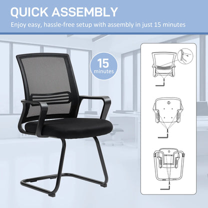 Ergonomic Desk Chair No Wheels, Padded Mesh Office Chair, Black Task Chairs at Gallery Canada