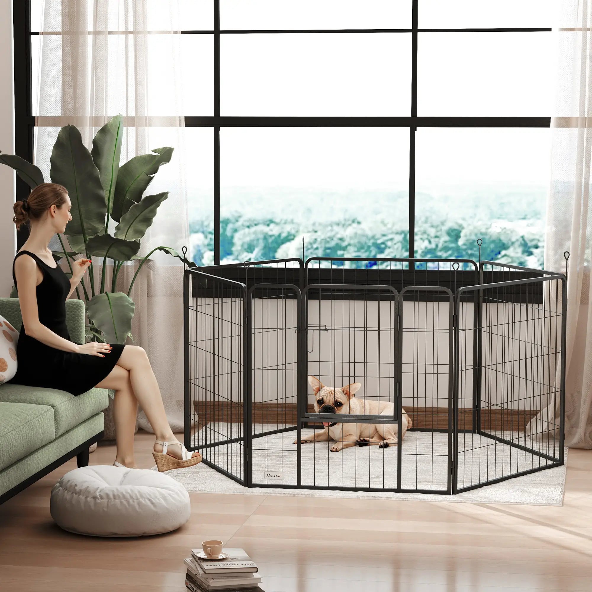 Heavy Duty Dog Playpen, 6 Panels, 31.5