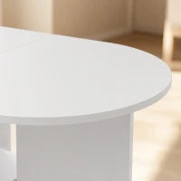 Folding Dining Table, Drop Leaf, 2 Shelves, 120cm, White
