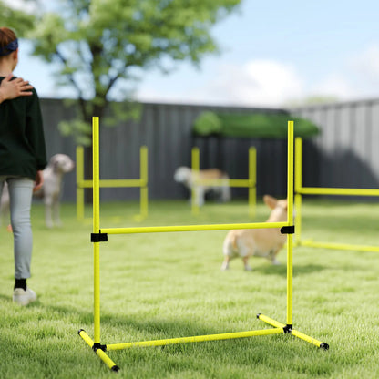 Set of 4 Dog Agility Training Jump Bars, Adjustable, Yellow Dog Agility Training Equipment at Gallery Canada
