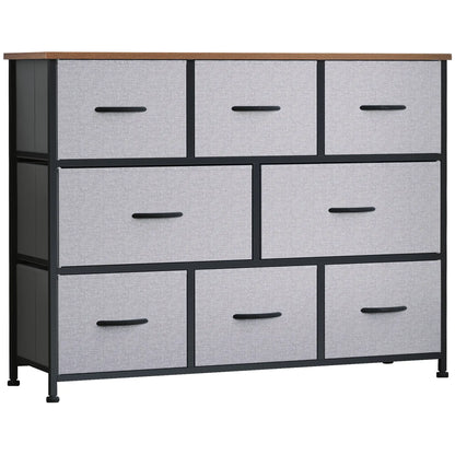 8-Drawer Dresser, 3-Tier Fabric, Steel Frame, Wooden Top, Grey Storage Cabinets at Gallery Canada