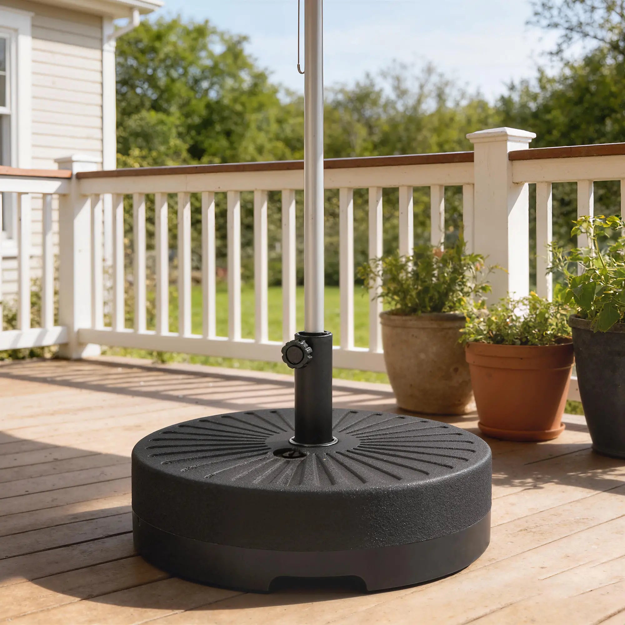 Fillable Umbrella Base, 20 Inch, Water Sand Filled Stand, Fit 1.5