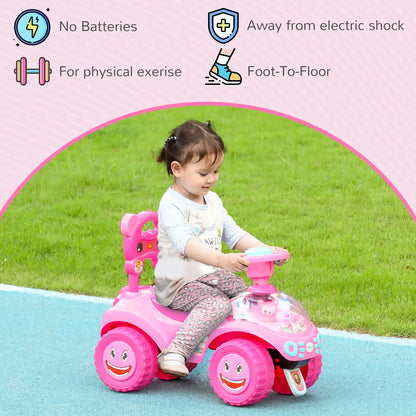 Toddler Push Car with Horn, Light, Music, Pink Push Cars for Toddlers at Gallery Canada