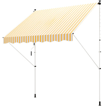 10x5ft Manual Retractable Awning, Sun Shade Canopy, Water Resistant, Yellow Door Awnings at Gallery Canada