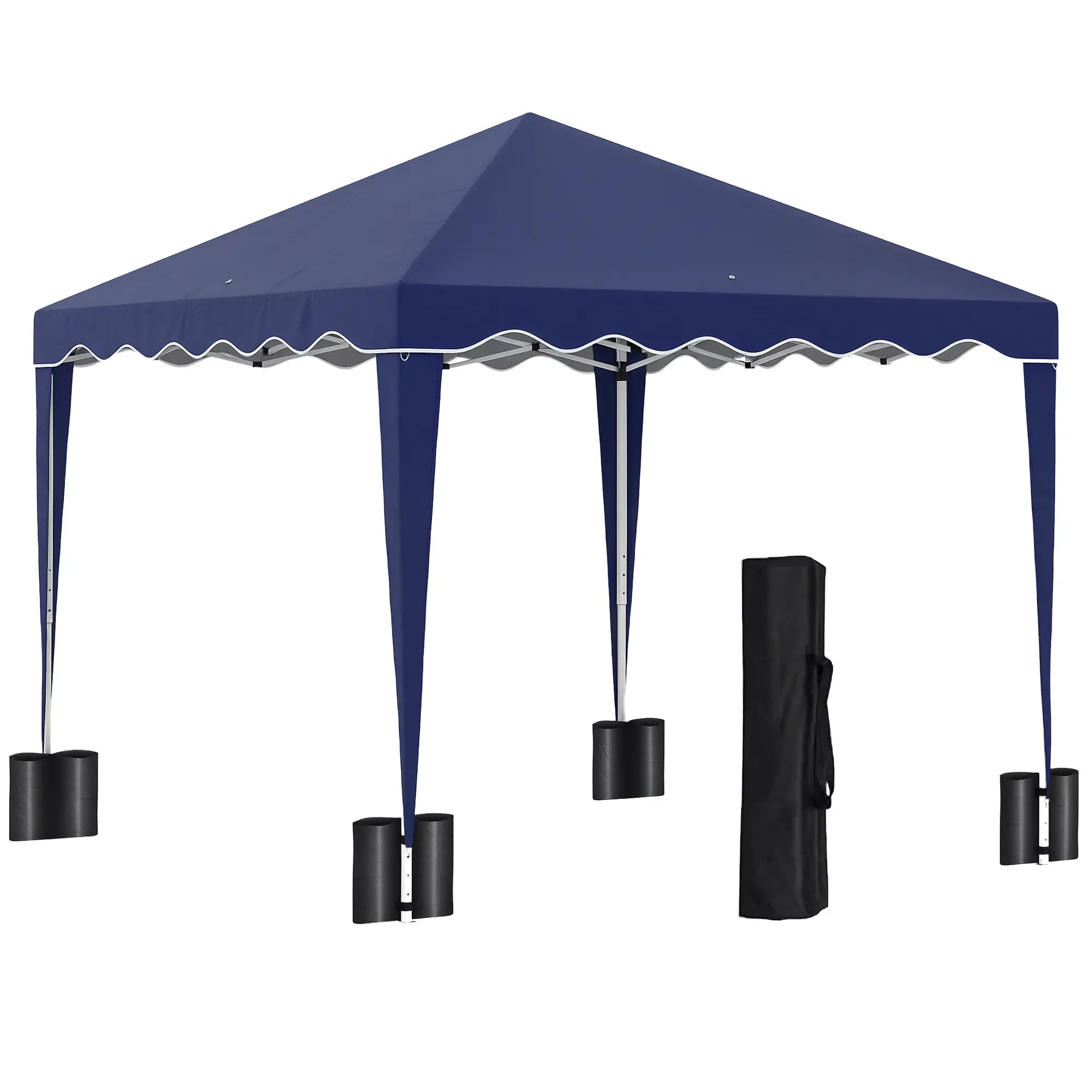 10' x 10' Pop Up Canopy Tent, Adjustable Height, Carry Bag, Blue Pop Up Canopies Blue at Gallery Canada