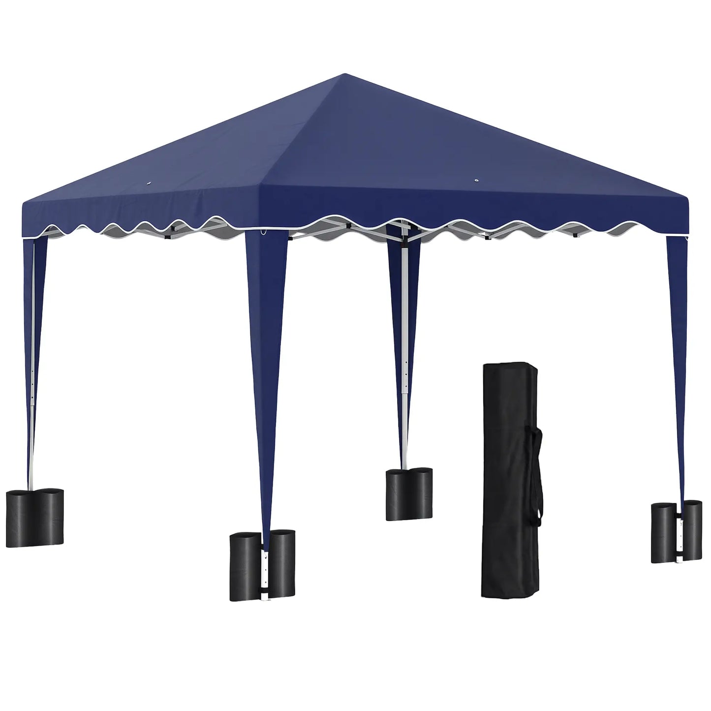 10' x 10' Pop Up Canopy Tent, Adjustable Height, Carry Bag, Blue Pop Up Canopies Blue at Gallery Canada
