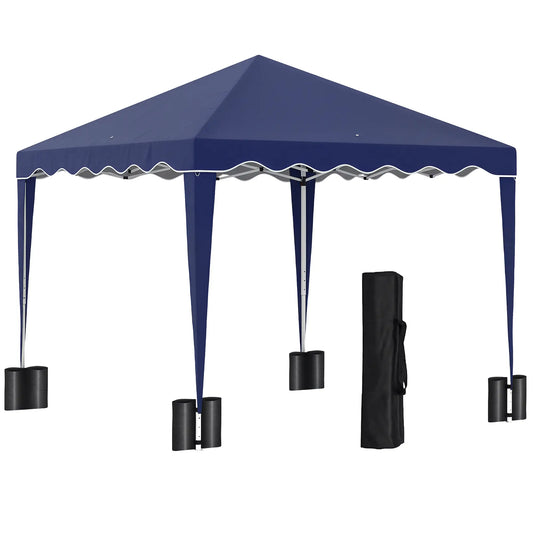10' x 10' Pop Up Canopy Tent, Adjustable Height, Carry Bag, Blue Pop Up Canopies Blue at Gallery Canada