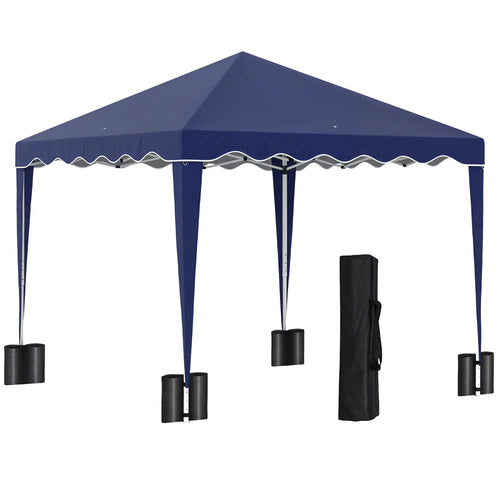 10' x 10' Pop Up Canopy Tent, Adjustable Height, Carry Bag, Blue