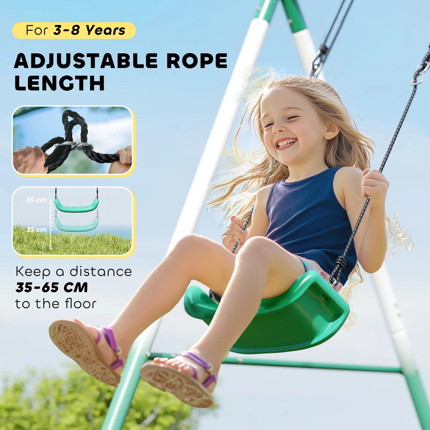 Metal Swing Set With Slide, Saucer Swing Seat, Dark Green Gym Sets & Swings at Gallery Canada
