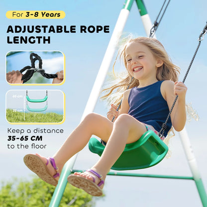 Metal Swing Set With Slide, Saucer Swing Seat, Dark Green Gym Sets & Swings at Gallery Canada