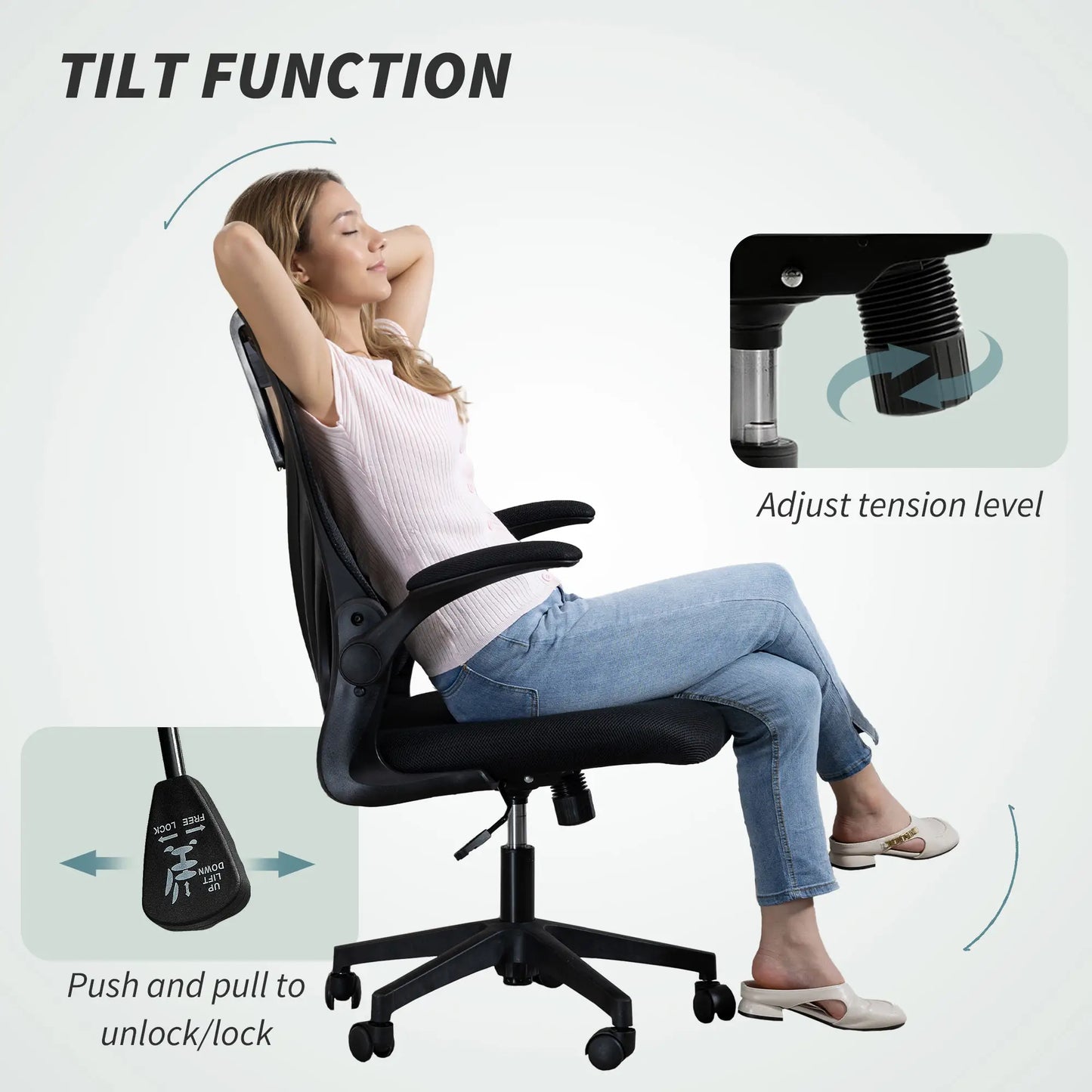 Ergonomic Office Chair, Adjustable Lumbar Support, Headrest, Flip-up Armrests, Black Task Chairs at Gallery Canada