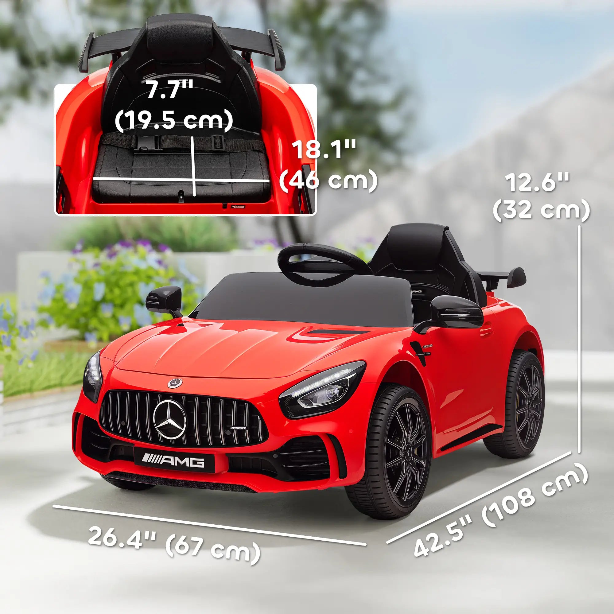 Mercedes-Benz AMG GTR Licensed 12V Kids Electric Car, Red Electric Toy Cars at Gallery Canada