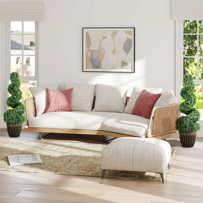 Artificial Topiary Spiral Boxwood Trees, Set of 2 with Pot, 90cm Artificial Trees at Gallery Canada