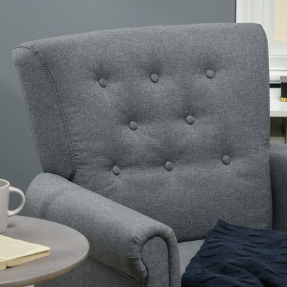 Fabric Accent Armchair, Modern Living Room Chair, Wood Legs, Grey Single Sofas at Gallery Canada